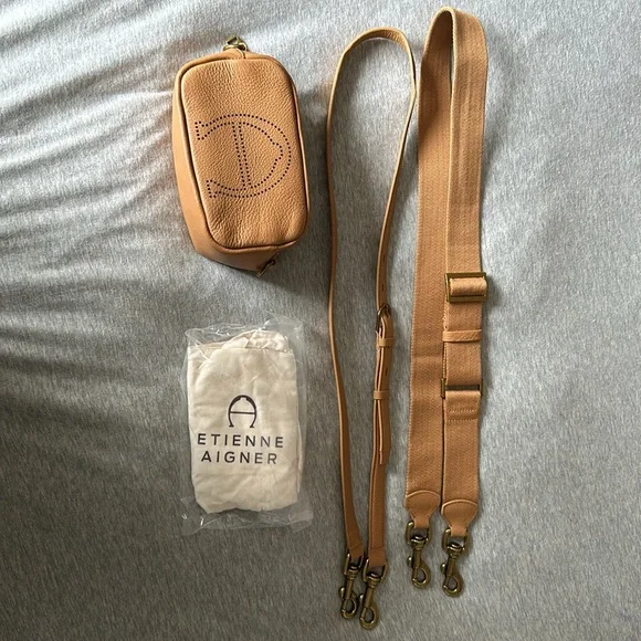 Etienne Aigner Leather Stella Mini Crossbody Bag - Light Brown - Picture 3 of 4